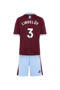 Aston Villa Victor Lindelof #3 Jalkapallovaatteet Lasten Kotipeliasu 2026-27 Lyhythihainen (+ Lyhyet housut)